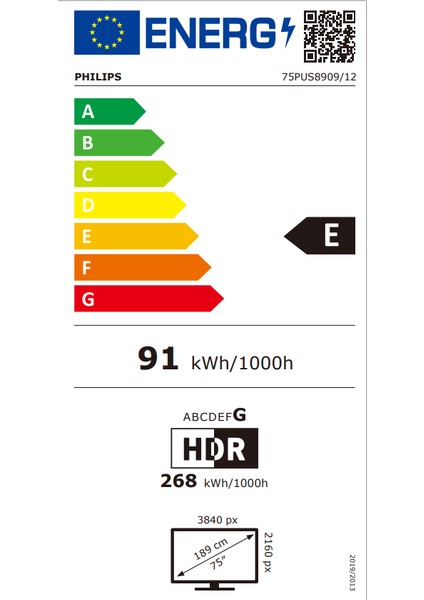 The One 75PUS8909/12 75'' 189 Ekran Uydu Alıcılı 4K Ultra HD Smart Ambilight LED TV