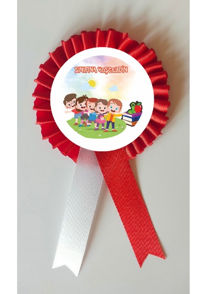 Sınıfıma Hoşgeldin Saten Kokart Rozet 22 Adet