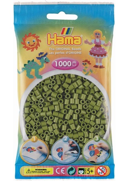 1.000'LIK Hama Midi Boncuk - Zeytin Yeşili fiyatları
