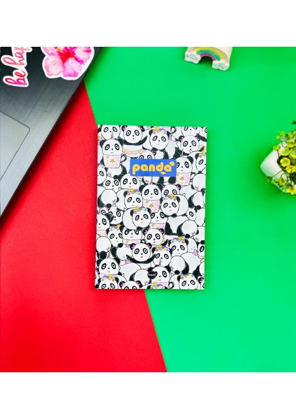 Panda Pattern Tasarımlı Lastikli Defter