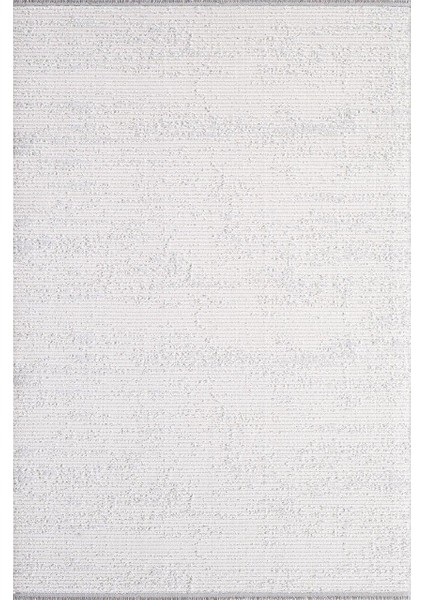 Artex 05855A Krem Gri Modern Saçaklı Halı