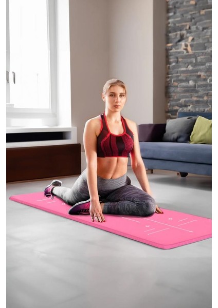 Lord Mountain Hizalamalı Pilates Yoga Matı,spor Matı,egzersiz Matı,pilates Minderi,kaymaz TABAN,180X55 cm 10 mm