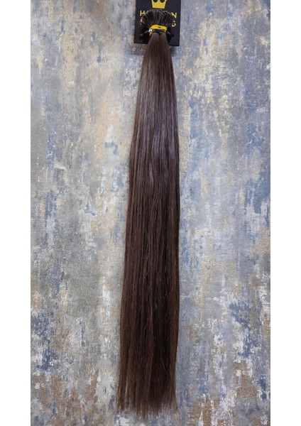 Halit Can HairKing 60cm 4.0 (Koyu Kahve), 200adet,120g, Mikrokaynak/ Uzun Vedolgun Görünüm [100% GERÇEK İNSAN SAÇI]