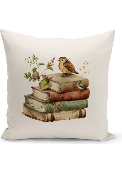 Flower/vintage Serisi Çift Tarafı Dijital Baskılı 4'lü Kırlent Kılıfı Seti (Cushion Cover Set)