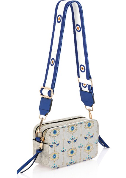 Omuz Kadın Çanta Fermuarlı Ayarlanabilir Askılı El Kol ve Omuz Çantası Motif Istanbul Nazar 1071 fiyatları