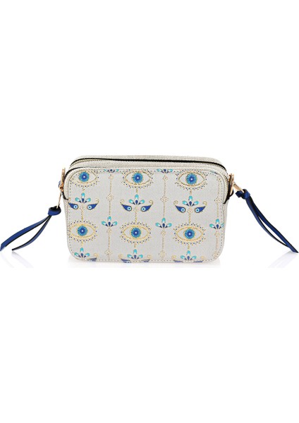 Omuz Kadın Çanta Fermuarlı Ayarlanabilir Askılı El Kol ve Omuz Çantası Motif Istanbul Nazar 1071 modelleri