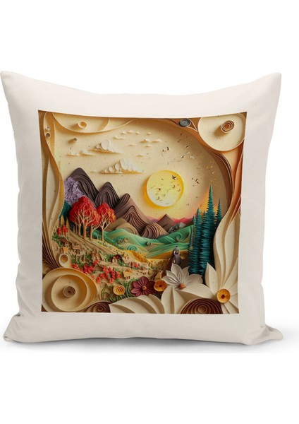 Flower/vintage Serisi Çift Tarafı Dijital Baskılı 4'lü Kırlent Kılıfı Seti (Cushion Cover Set) modelleri