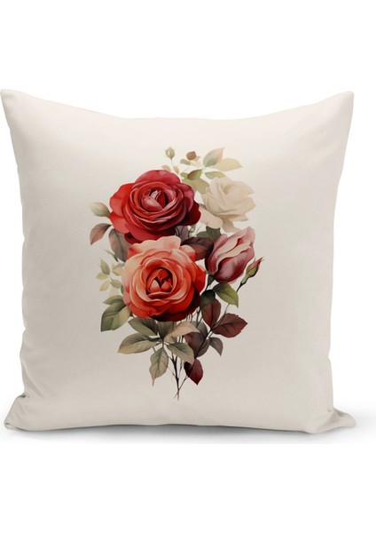 Flower/vintage Serisi Çift Tarafı Dijital Baskılı 4'lü Kırlent Kılıfı Seti (Cushion Cover Set) modelleri