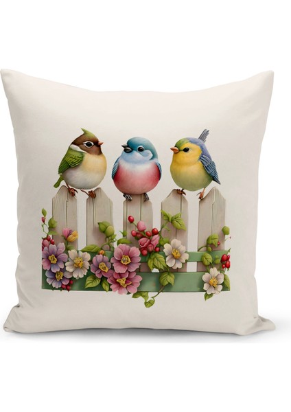 Flower/vintage Serisi Çift Tarafı Dijital Baskılı 4'lü Kırlent Kılıfı Seti (Cushion Cover Set) fiyatları