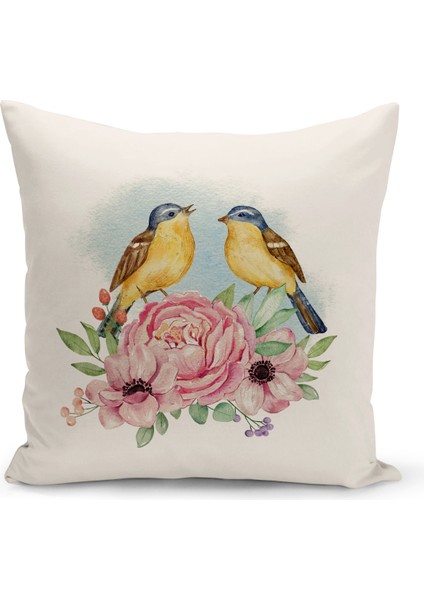 Flower/vintage Serisi Çift Tarafı Dijital Baskılı 4'lü Kırlent Kılıfı Seti (Cushion Cover Set) modelleri