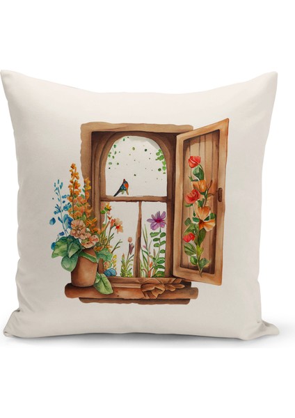 Flower/vintage Serisi Çift Tarafı Dijital Baskılı 4'lü Kırlent Kılıfı Seti (Cushion Cover Set) modelleri