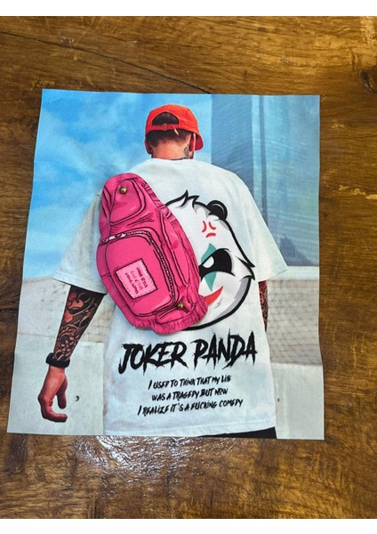 Kabartma Çantalı Joker Panda Arma Dikiş Aplike 23X19 cm