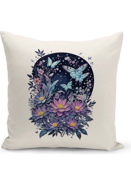 Flower/vintage Serisi Çift Tarafı Dijital Baskılı 4'lü Kırlent Kılıfı Seti (Cushion Cover Set) modelleri
