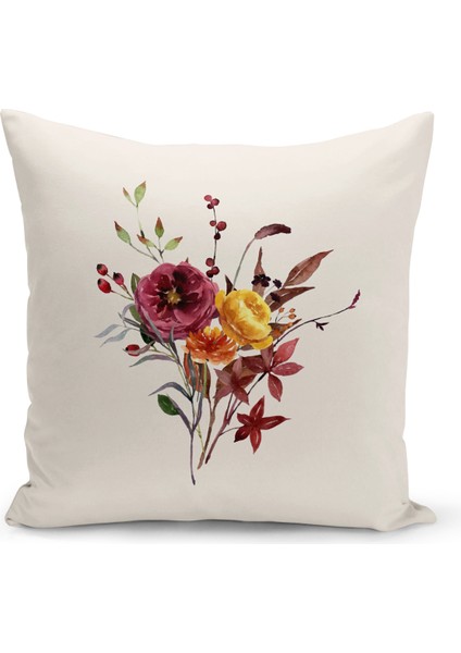 Flower/vintage Serisi Çift Tarafı Dijital Baskılı 4'lü Kırlent Kılıfı Seti (Cushion Cover Set) fiyatları
