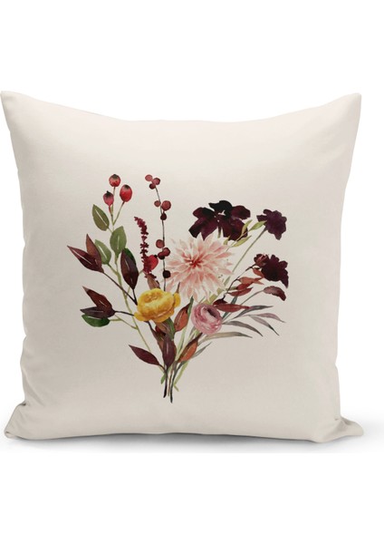 Flower/vintage Serisi Çift Tarafı Dijital Baskılı 4'lü Kırlent Kılıfı Seti (Cushion Cover Set) modelleri