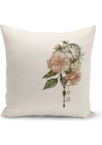 Bertille Home Flower/vintage Serisi Çift Tarafı Dijital Baskılı  8'li Kırlent Kılıfı Seti  (Cushion Cover Set)