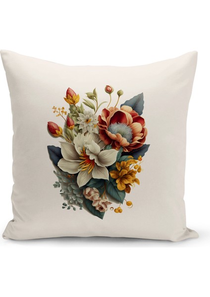 Flower/vintage Serisi Çift Tarafı Dijital Baskılı 4'lü Kırlent Kılıfı Seti (Cushion Cover Set) fiyatları