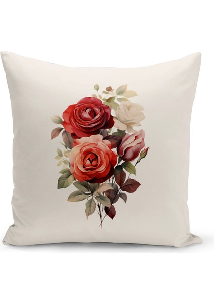 Flower/vintage Serisi Çift Tarafı Dijital Baskılı  8'li Kırlent Kılıfı Seti  (Cushion Cover Set)