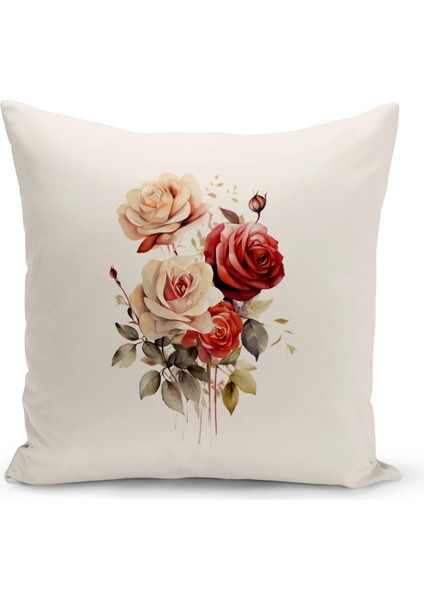 Flower/vintage Serisi Çift Tarafı Dijital Baskılı  8'li Kırlent Kılıfı Seti  (Cushion Cover Set)