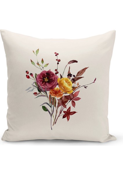 Flower/vintage Serisi Çift Tarafı Dijital Baskılı  8'li Kırlent Kılıfı Seti  (Cushion Cover Set)