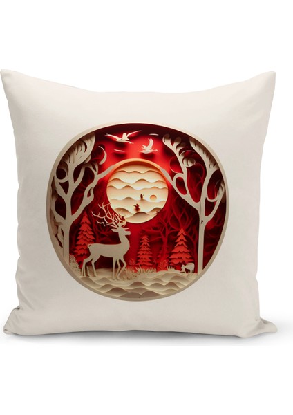 Vintage Serisi Çift Tarafı Dijital Baskılı Kırlent Kılıfı (Vintage Cushion Cover)