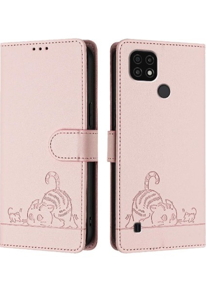 Realme C20 Kedi Rfıd Cüzdan Kapak Çevirin Kart Yuvası Tutucu Kickstand (Yurt Dışından) indirimleri