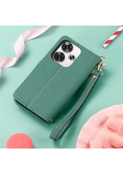 Xiaomi Poco F6 5g Darbeye Fermuar Cüzdan Aşk Deri Için Flip Case (Yurt Dışından)