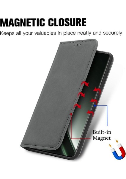 Realme Gt 6 Için Flip Case Basit Iş Darbeye Kapak Kapak Cüzdan (Yurt Dışından)