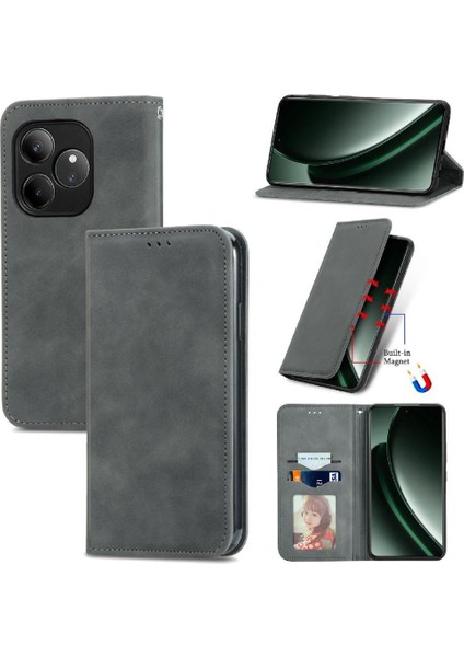 Realme Gt 6 Için Flip Case Basit Iş Darbeye Kapak Kapak Cüzdan (Yurt Dışından)