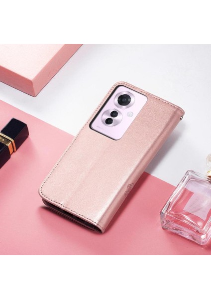 Oppo Oppo 11F 5g Için Kılıf Zarif Iş Deri Kılıf Kapak Kapak Kısa (Yurt Dışından) modelleri