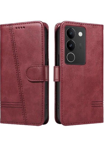 Vıvo V29 5g Için Filp Durumda Ayrılabilir Siyah Bilezik Cüzdan Telefon Kılıfı Pu (Yurt Dışından)