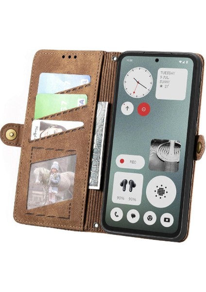 Nothing Flip Case Cmf Telefon 1 Deri Kılıf Kapak Kapak Cüzdan Basit (Yurt Dışından)