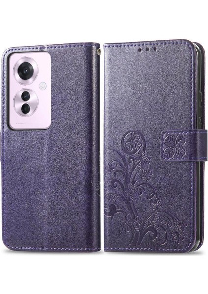 Oppo Oppo 11F 5g Için Kılıf Zarif Iş Deri Kılıf Kapak Kapak Kısa (Yurt Dışından)