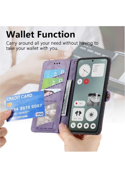 Nothing Flip Case Cmf Telefon 1 Deri Kılıf Kapak Kapak Cüzdan Basit (Yurt Dışından)