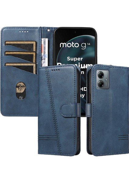 Motorola Moto G14 4g Cüzdan Telefon Kılıfı Için Filp Durumda Ayrılabilir Siyah ile (Yurt Dışından)