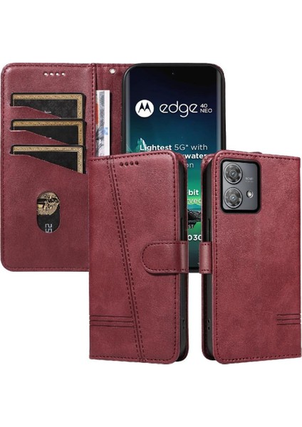 Motorola Edge 40 Neo Için Kredi Kartı Yuvası ile Ayrılabilir Siyah (Yurt Dışından)