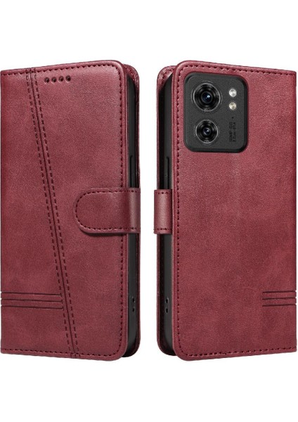 Motorola Edge 40 5g Için Kredi Kartı Yuvası ile Preslenmiş Pu Deri Filp Durumda (Yurt Dışından) fırsatları