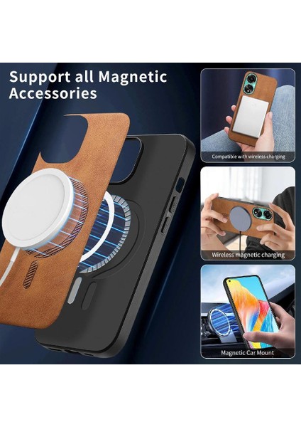 Manyi Mall Oppo A78 4g Ince Magsafe Araç Mounts Kablosuz Şarj Için Flip Case (Yurt Dışından)