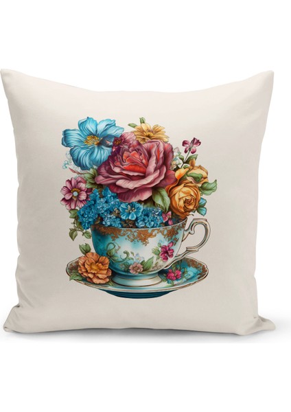 Vintage Serisi Çift Tarafı Dijital Baskılı Kırlent Kılıfı (Vintage Cushion Cover)