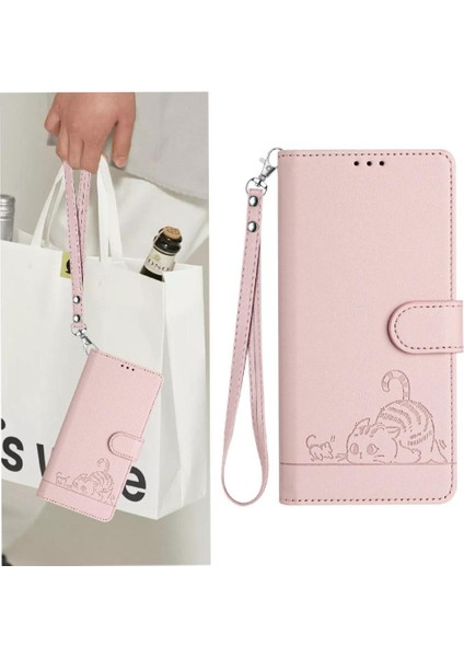 Oppo A2 5g Için Kılıf Cüzdan Kapak Çevirin Kart Yuvası Tutucu Kickstand Kedi Rfıd (Yurt Dışından)