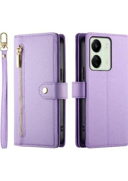 Xiaomi Redmi Için Flip Case 13C Çok Fonksiyonlu Standı Cüzdan Crossbody (Yurt Dışından)