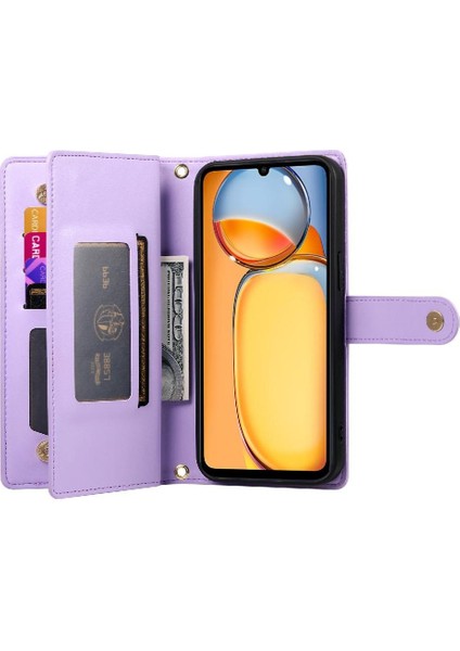 Xiaomi Redmi Için Flip Case 13C Çok Fonksiyonlu Standı Cüzdan Crossbody (Yurt Dışından)