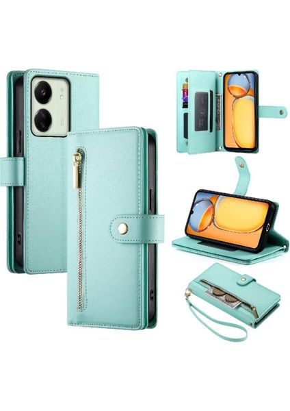 Xiaomi Poco M6 Için Flip Case Standı Cüzdan Çok Fonksiyonlu Crossbody Kayış (Yurt Dışından)