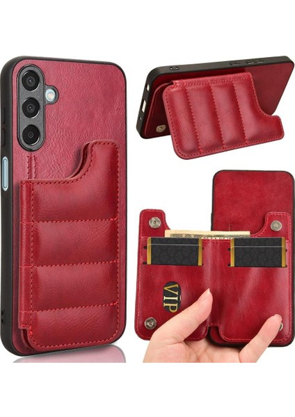 Samsung Galaxy WALLET/F12 Vegan Pu Deri Kart Çanta Kart Yuvası Için Cüzdan Kılıf (Yurt Dışından)