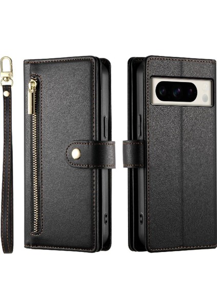Google Piksel 8 Pro Iş Cüzdan Çok Fonksiyonlu Kayış Için Flip Case (Yurt Dışından)