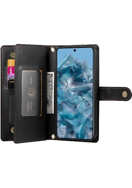 Google Piksel 8 Pro Iş Cüzdan Çok Fonksiyonlu Kayış Için Flip Case (Yurt Dışından)