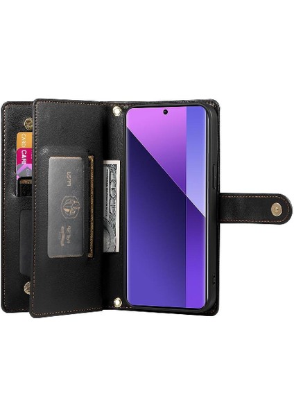 Xiaomi Redmi Not Için Flip Case 13 Pro Artı Standı Cüzdan Çok Fonksiyonlu (Yurt Dışından)