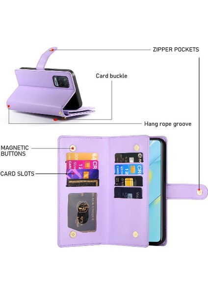 Oppo A54 4g Için Flip CASE/A54S Crossbody Kayış Iş Çok Fonksiyonlu (Yurt Dışından) modelleri