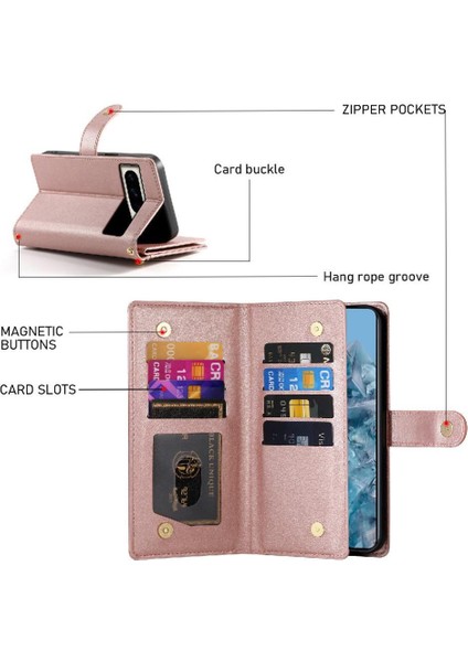 Google Piksel 8 Pro Iş Cüzdan Çok Fonksiyonlu Kayış Için Flip Case (Yurt Dışından) indirimleri