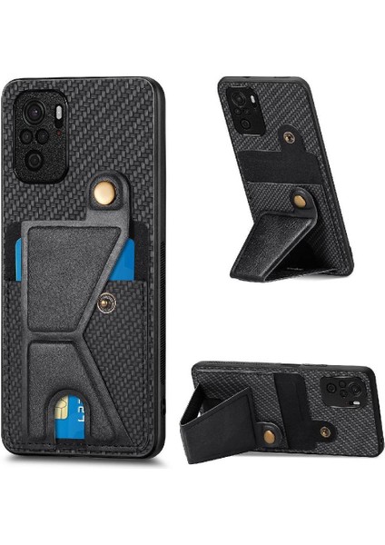 Xiaomi Redmi Not 10 Için Kılıf 4g Standı Fonksiyonu Cardholder Manyetik Tasarım (Yurt Dışından)